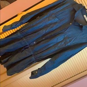 Long sleeve denim button up romper